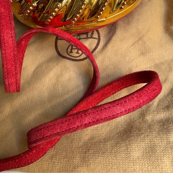 Hermès Oursin Minaudière Pochette Doblis Suede Leather Crossbody - Picture 10 of 16